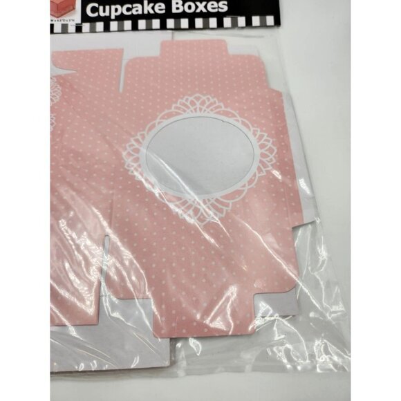 Individual Cupcake Boxes Pink New 2 packages of 6, with Inserts and Clear Window - Picture 8 of 8